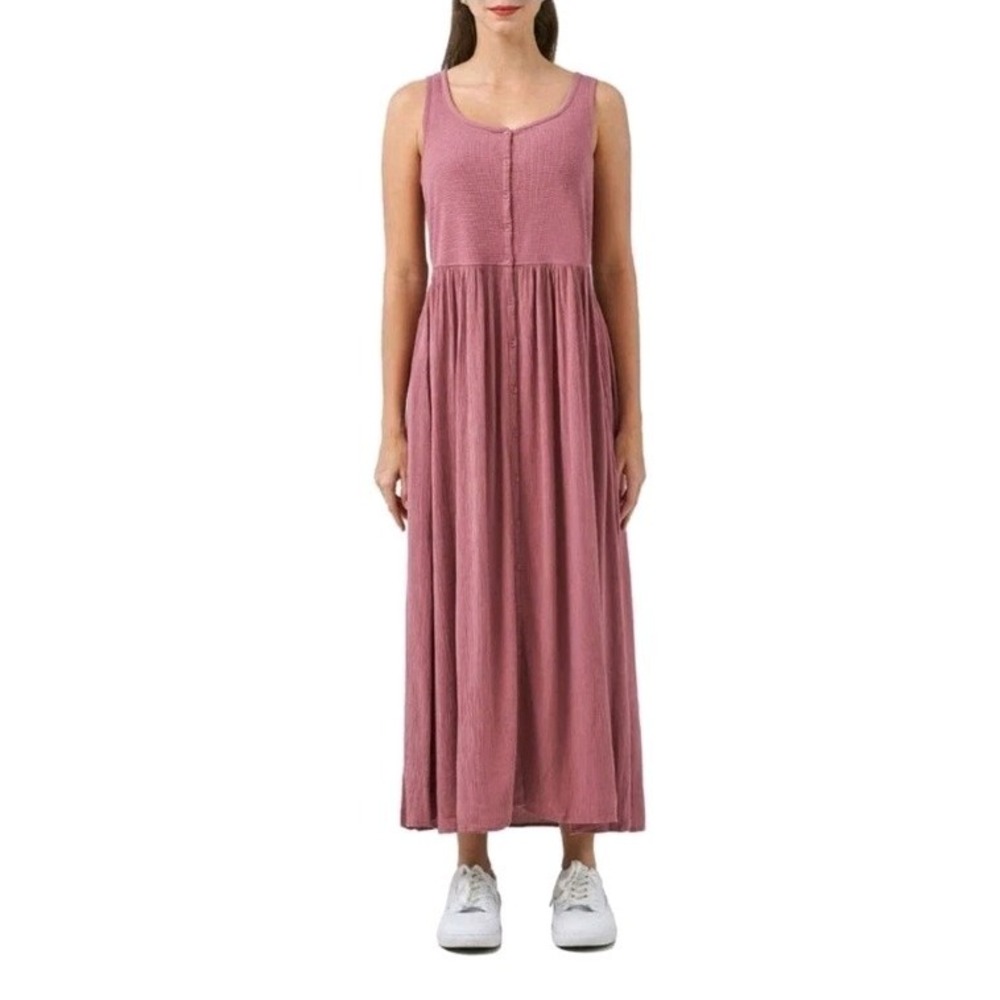 Frye Sleeveless Midi‎ Maxi Dress Wistful Mauve Women's XS Minimalist Lagenlook